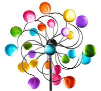 formano Colorful Metal Garden Wind Spinner, Multi-coloured, 126 cm, Lacquered Metal
