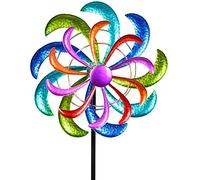 Formano Colourful Windmill 124 x 30 cm Garden Stake Wind Chime Garden Decoration Flower Stake