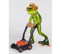 Formano decorative hand-painted frog gardener with lawnmower