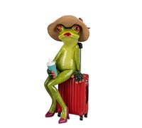 formano Frog Lady Tour Decoration Light Green Frog House (Woman with Suitcase and Hat)