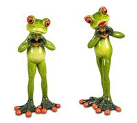 formano Frogs Couple, Colourful Artificial Stone, Folded Hands Heart Design