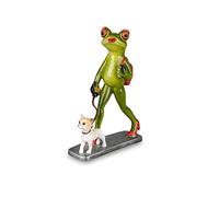 Formano Froschhausen Frog Lady with Dog Walking Approx. 17 cm Tall