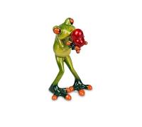 Decorative Figurine in Love Frog with Heart Green Height 14 cm Width 7 cm Poly Formano
