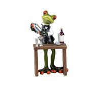formano Funny Frogs Bartender Figurine Decoration 16 cm Hand-Painted Artificial Stone Sculpture Froschhausen