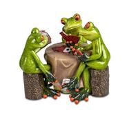 formano Funny Frogs Skat Player 16 cm Figure Decoration Hand-Painted Artificial Stone Card Game Frog Group
