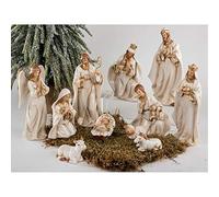 Formano Holy Family Nativity Figures Set of 11 Porcelain Cream Gold