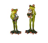 formano Set of 2 Funny Frogs with Pet 6 cm Figure Frog Couple Artist Art