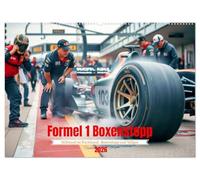 Formel 1 Boxenstopp (Wandkalender 2026 DIN A2 quer), CALVENDO Monatskalender: Hochleistung pur, in weniger als drei Sekunden werden Reifen gewechselt, ... das Fahrzeug für die nächste Runde optimiert.