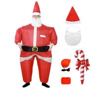Formemory Christmas Inflatable Costumes Santa Claus Costume Christmas Outfit Gingerbread Man Costume Christmas Fancy Dress for Ault Unisex One Size (Red 1)