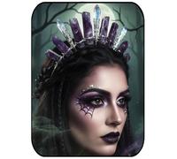 Formery Purple Raw Crystal Crown Silver Amethyst Quartz Headband Hair Accessories for Women