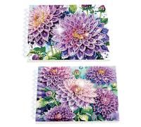 Formeyart 2 Pack Flower Diamond Painting Spiral Notebook for Adults, A5 Diamond Art Journal and DIY Sketchbook, Diamond Art Kit Supplies,Gift for Beginners, Craft Lovers, Artists. (Hydrangea)
