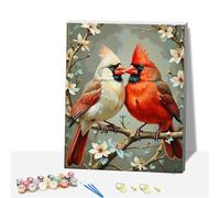 Formeyart Adults Paint by Number Kits,Framed Painting by Numbers Kits on Canvas,Color by Numbers Adult Watercolor Gifts for Friends Wall Decor (Bird)