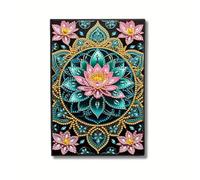 Formeyart Diamond Painting Notebook for Adults, A5 Diamond Art Journal and DIY Sketchbook, Diamond Art Kit Supplies,Gift for Beginners, Craft Lovers, Artists. (lotus)