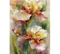 Formeyart Flowers Adult Paint by Number Kits,Iris Painting Kits on Canvas,Large Color by Numbers Watercolor Gifts for Friends Home Wall Decor