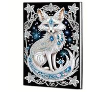 Formeyart Fox Diamond Painting Notebook for Adults, A5 Diamond Art Journal and DIY Sketchbook, Diamond Art Kit Supplies,Gift for Beginners, Craft Lovers, Artists (Fox)