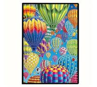 Formeyart Hot Air Balloon Diamond Painting Notebook for Adults, A5 Diamond Art Journal and DIY Sketchbook, Diamond Art Kit Supplies,Gift for Beginners, Craft Lovers, Artists. (hot air Balloon)