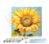 Formeyart Paint by Numbers Kit for Adults,DIY Easy Painting Kits on Canvas with Wooden Framed, Small Color by Numbers Acrylic,Adult Paint by Number for Gifts,Home Wall Decor (Sunflower)