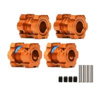 FORMIAHA Aluminum 8654 7758 17MM Splined Wheel Hubs Hex Adaptar & Nuts Wpins RC Car For TRA-XXAS 1/10 For E-Revo 2.0 for VXL 86086(ORANGE)