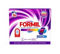 Formil All in 1 Laundry Capsules Non Bio 5 in 1 Washing Pods, Fast Dissolving Detergent Caps for Deep Cleaning & Stain Removal, Effective from 20°C-95°C, Fresh Scent, 36 Washes (Colour)