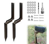 FormiPow 2 Piece Fence Post Repair Set, Impact Ground Sleeve Post Holder, Stainless Steel, Fence Post Repair Kit, Fixed Anchor Ground Spike for Repairing, Crooked Wooden Fence Posts
