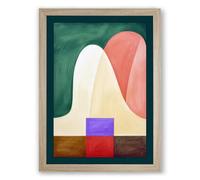 Forms in Contrast Abstract Framed Wall Art Print A3 (42×29.7cm) Oak, Wall Decor for Living Room, Bedroom, Office & Home, Ready to Hang, Art Gift