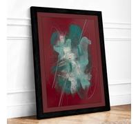 Forms in Mist Abstract Framed Wall Art Print A2 Black