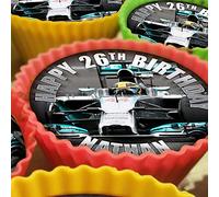 Formula 1 F1-20 x 5cm Personalised Edible Cupcake Toppers on Premium Icing