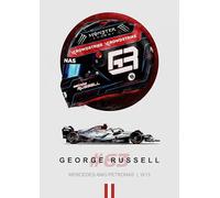 Formula 1 George Russell Mercedes AMG Petronas W13 Wall Art Picture Print, Racing Driver Helmet Design, A4 Size 29.7 x 21 cm, Unframed