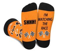 Formula 1 Gifts for F1 Socks Shhh! I’m Watching the Race F1 Socks Free Size Yellow Gift for Men Gifts for Car Lovers Christmas Birthday Present Racing Fans Christmas for Men Teenage Boys Gift