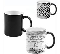 Formula 1 Gifts Novelty F1 Mug Ceramics When Exposed to Hot Water It Changes Color upon Cooling It Turns Black Formula 1 Gifts for Men Racing Enthusiast F1 Merchandise Bedroom Office Desk Display