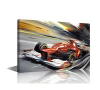 Formula 1 Sports Car Painting Large Canvas Wall Art - Need for Speed The Run Contemporary Modern Artwork for Living Room Bedroom - Framed Ready to Hang 12"x18"