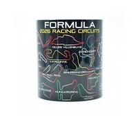 Formula 2026 Racing Circuits Mug - GRID Edition - Grand Prix Race Track Outlines - 325ml Ceramic Coffee Cup - One World Championship - Hamilton - Norris - Leclerc - Motorsport Fan Gifts Ideas - Cars