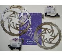 Formula - Cura Brake Set Glossy Black Front/Rear Discs Adapters FD94175-CU NEW