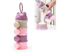 Formula Dispenser, 4 Layer Portable Stackable Baby Milk Powder Dispenser BPA Free, Milk Powder Dispenser and Snack Storage Box for Travel and Outdoor Activities