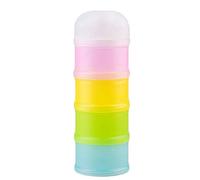 Formula Dispenser, Twist-Lock Stackable On-The-Go BPA Free Milk Powder Dispenser & Snack Storage Container - 4 Feeds, no Powder Leakage (4 Layers)