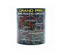Formula Grand Prix 2025 Season Racing Circuits Mug - High Gloss Ceramic - One - Tracks Outlines - Carbon Fiber - 1 - Gift Ideas - Coffee Car FBA - Cup - by Legacy Legends