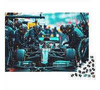Formula Jigsaw Puzzles 1000 Pieces Recycled Paper Pit Stop Adult Jigsaws Developing Boy & Girl‘s Intelligence Educational Game for Family 38x26cm/1000pcs