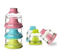 Formula Milk Powder Dispenser for Babies 3 in 1 Travel Baby Powder Container with Lockable Lid, Portable Stackable Formula Storage Box Easy Pour Measure