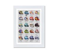 Formula One 2023 Season F1 All Drivers Signed Poster Print Framed Picture Photo Autograph Gift Helmets Lewis Hamilton (A4 MOUNTED ONLY)