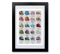 Formula One 2024 Season F1 All Drivers Signed Poster Print Framed Picture Photo Autograph Gift Helmets Lewis Hamilton (A4 Black Framed & Mounted)