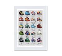 Formula One 2024 Season F1 All Drivers Signed Poster Print Framed Picture Photo Autograph Gift Helmets Lewis Hamilton (A4 Mounted Only)
