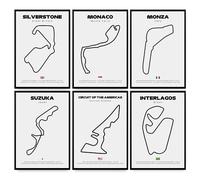 Formula One F1 Circuit | Framed or Print Only Available | Track Layout Wall Art Gift, Collection, Minimalist Poster Racing Motorsport Artwork Grand Prix Dad Silverstone Monaco Gift For Him 1