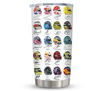 Formula One Helmet Travel Cup, Formula 1 Gifts, Double Wall Stainless Steel Insulated Cups with Straw Lid, Fashionably Versatile , Motorsport Style Coffee Cup for Work, Driving, Home or Outdoor Use