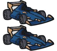 Formula One Race Car Patches (2-Pack) F1 Racing Iron On Patches, Iron, Sew, or Glue onto Clothing, Pants, Jackets, Shirts, Backpacks, Etc. (F1 Car)