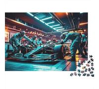 Formula Puzzles for Elderly 1000 Piece Recyclable Pit Stop Jigsaw Puzzles Puzzle Game Props Impossible Hard Difficult Challenging Activity 38x26cm/1000pcs