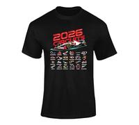 Formula Racing 2026 T Shirt 2 - Grand Prix Circuits Map Tee, Motorsport Fan Shirt, Racing Track Outline T-Shirt for Adults - Black Medium