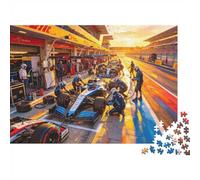 Formulaa Race 1000 Piece Jigsaw Puzzle Recycled Pit Stop Senior Puzzles Party Game Props Developing Boy & Girl‘s Intelligence Educational Fun 70x50cm/1000pcs