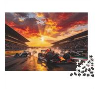 Formulaa Race Jigsaw Puzzles 1000 Pieces Recycled Material Grid Car Racing Adult Jigsaws Developing Boy & Girl‘s Intelligence Parent Child Game Activity 38x26cm/1000pcs