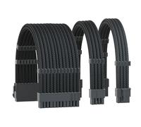 Formulamod PC Cable Extension,18AWG 1x24pin ATX/1x8(4+4) pin EPS/1x8(6+2) pin Pci-E PSU Extension Cable Kit,11.8inch with Combs (Black, BKP)