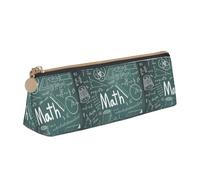 Formulas Shapes Theory Cosmetic Bag, Math Teaching Word Triangle Leather Multifunctional Cosmetic Bag Portable Makeup Stationery Storage Bag, White, One Size, White, standard size, Lightweight